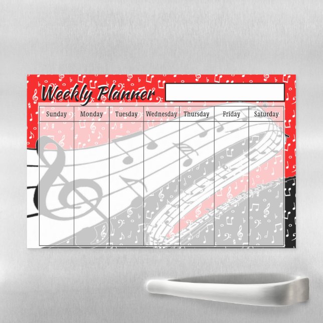 Music theme weekly planner  magnetic dry erase sheet (In Situ)