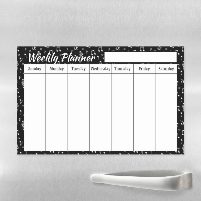 Music theme Weekly planner  Magnetic Dry Erase Sheet (In Situ)