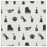 Music Themed Assorted Musical Instruments Pattern Fabric
