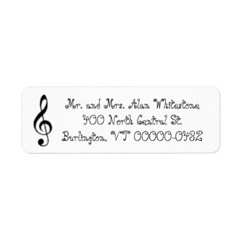 Music Themed Black And White Return Address Labels by PartyPrep at Zazzle