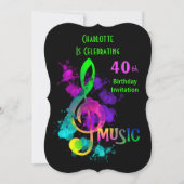 Music Themed Celebration Party Personalized Invitation (Front)