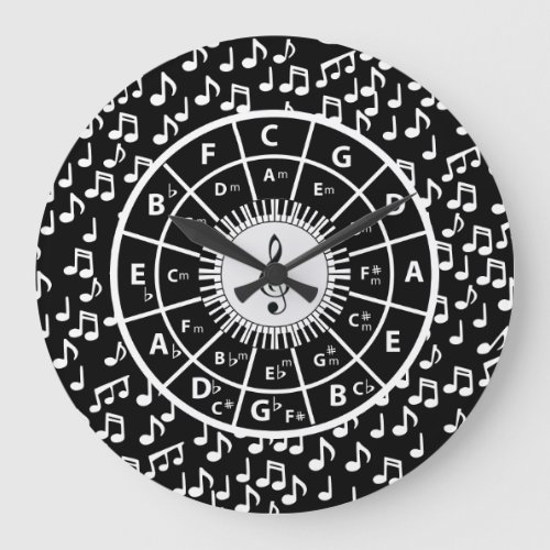 Music Themed design for the music lover Large Clock