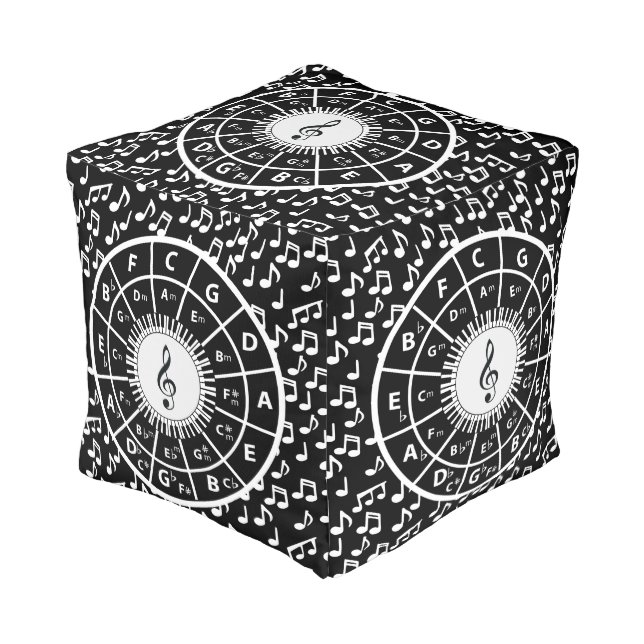 Music Themed design for the music lover Pouf (Angled Front)