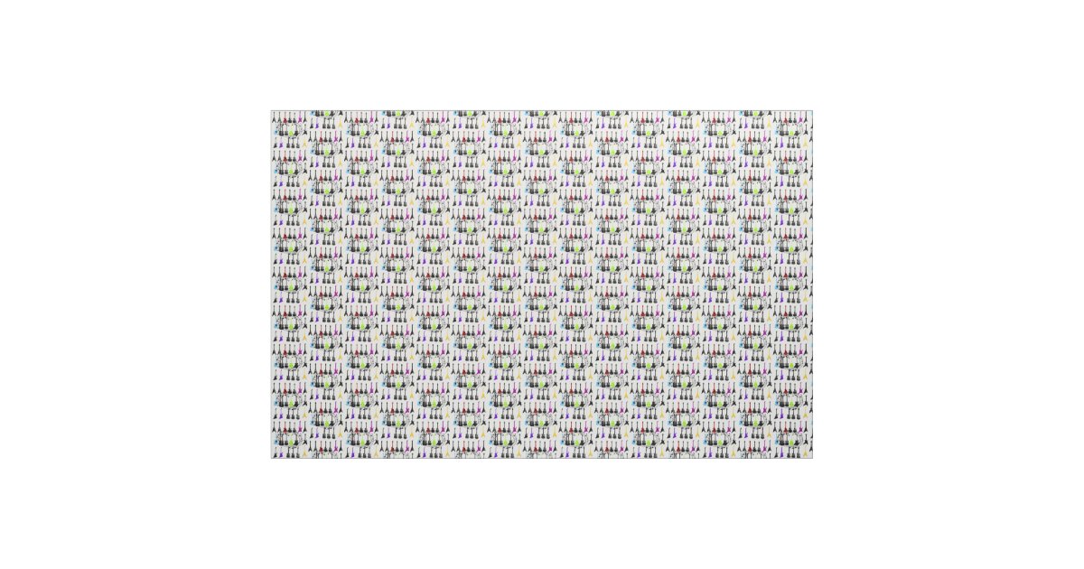 Music Themed Guitar Print Fabric Material | Zazzle