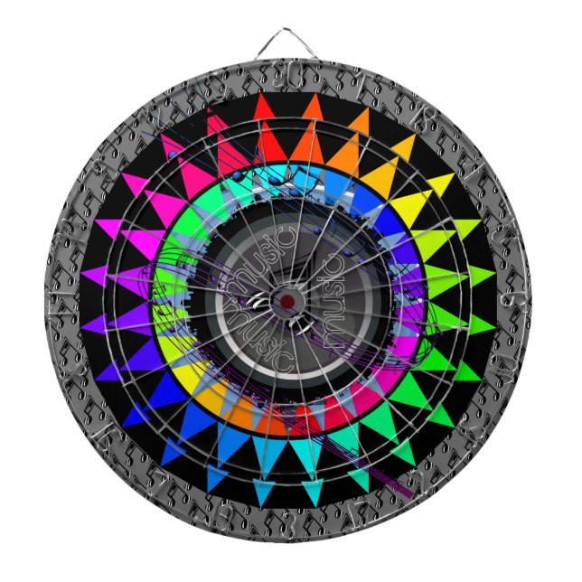 Music Themed Multi-Target Color Crash Dartboard (Front)