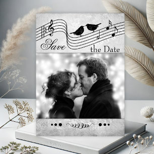 Music Themed Photo Save the Date Card