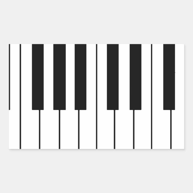 music-themed piano keys rectangular sticker (Front)