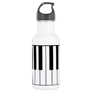 music-themed piano keys stainless steel water bottle