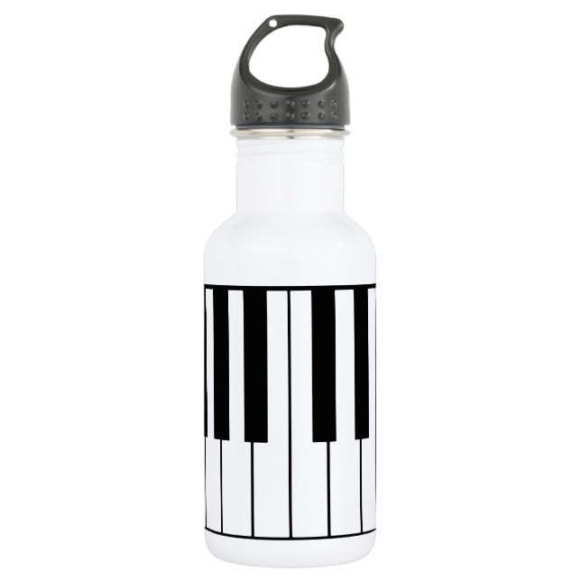 music-themed piano keys stainless steel water bottle (Front)