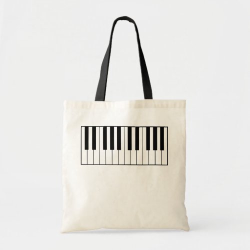 music_themed piano keys tote bag