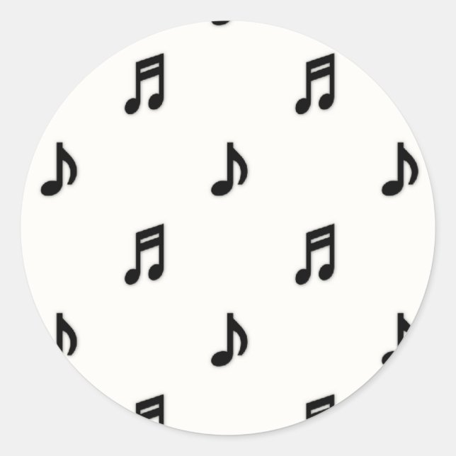 Music Themed Stickers :: Black Music Notes (Front)