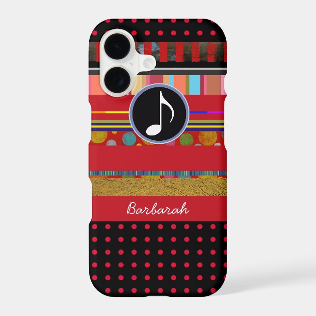 Music-themed stripes personalized Case-Mate iPhone case (Back)