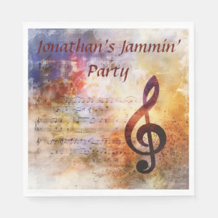 Music Themed Treble Clef Jammin' Party Napkins