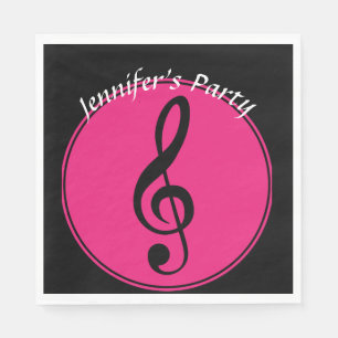 Music Themed Treble Clef Party Napkins