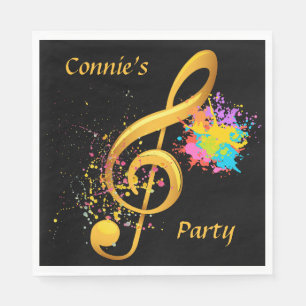 Music Themed Treble Clef Party Napkins
