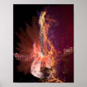 Music Themed Wall Art With Guitar
