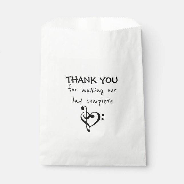 Music-themed Wedding Favor Bags (Front)