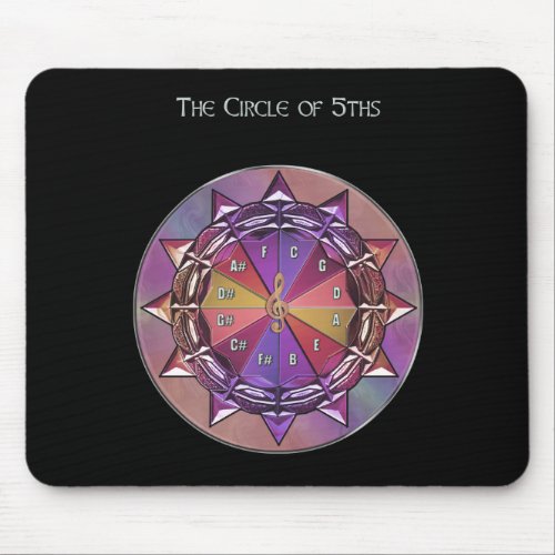 Music Theory Circle of Fifths Mandala Mouse Pad
