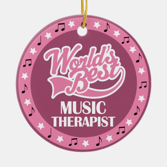 Music Therapist Gift For Her Ceramic Ornament (Front)