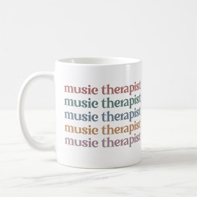 Music Therapist Retro Music Therapy Gifts Coffee Mug (Left)