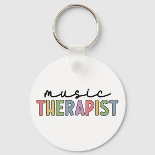 Music Therapist Retro Music Therapy Gifts Keychain