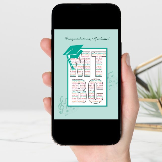 Music Therapy Board Certified Graduation Congrats Card (Front Digital)