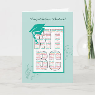 Music Therapy Board Certified MTBC Graduation Card