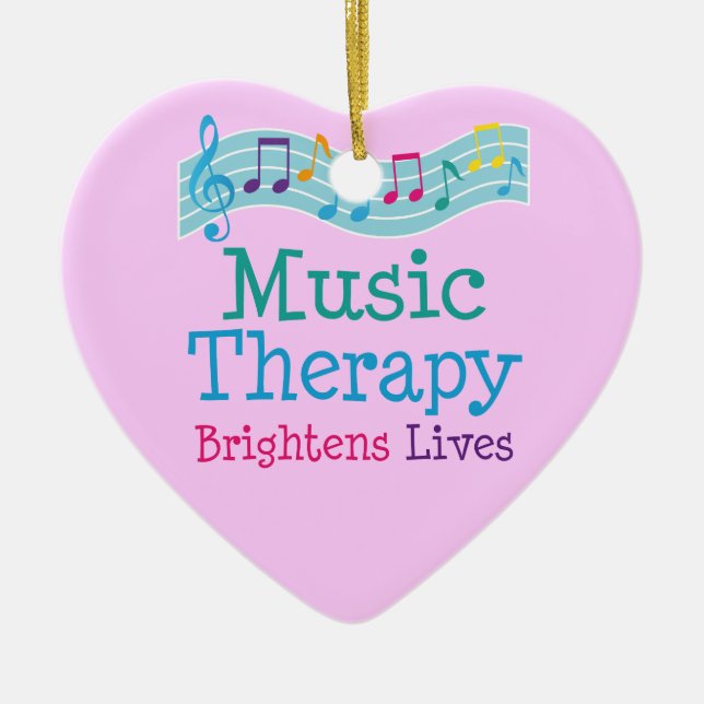 Music Therapy Brightens Lives Ceramic Ornament (Front)