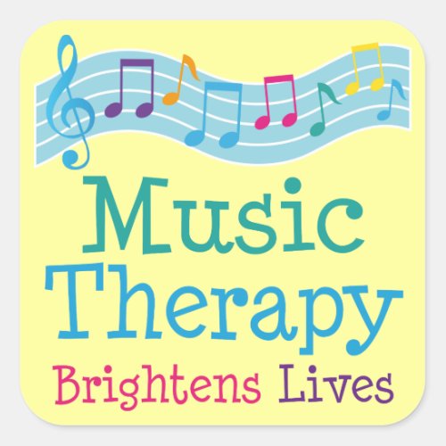 Music Therapy Brightens Lives Square Sticker