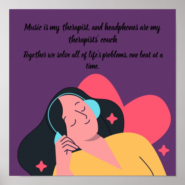 Music Therapy Wall Art Poster (Front)
