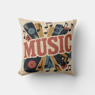 Music Throw Pillow