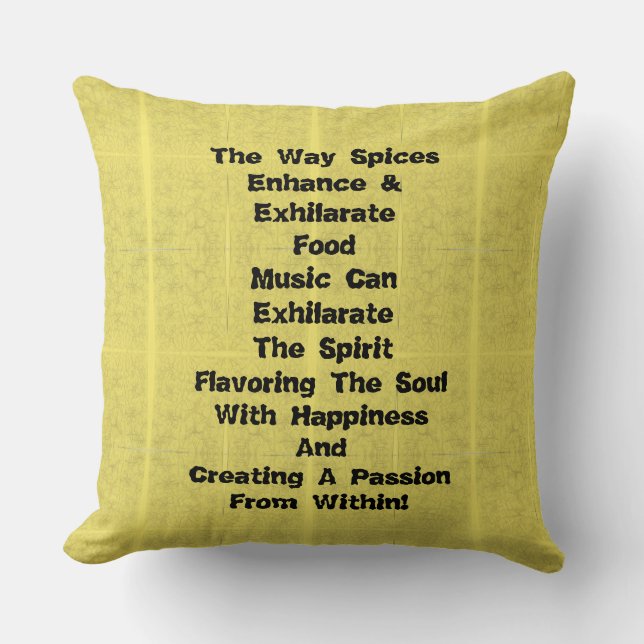Music! Throw Pillow (Front)