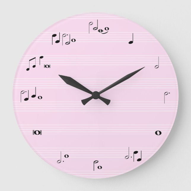 Music time clock - girly light pink (Front)