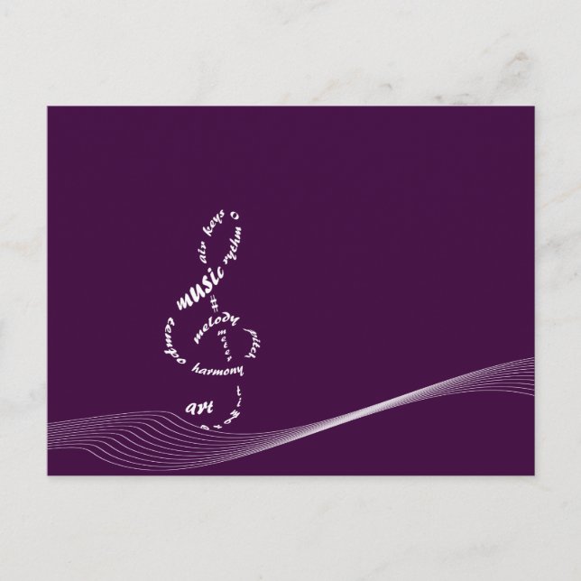 music to my ears - white treble postcard (Front)