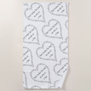 Music Touches the Heart Inspirational Quote Beach Towel
