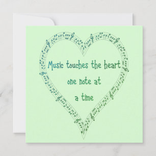 Music Touches the Heart Inspirational Quote Card