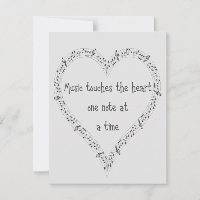 Music Touches the Heart Inspirational Quote Card (Front)