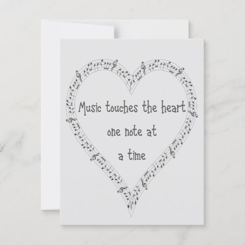 Music Touches the Heart Inspirational Quote Card