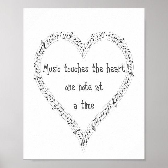 Music Touches the Heart Inspirational Quote Poster (Front)
