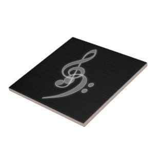 Music - Treble and Bass Clef Ceramic Tile