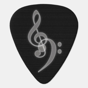 Music - Treble and Bass Clef Guitar Pick