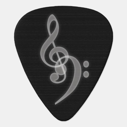 Music _ Treble and Bass Clef Guitar Pick