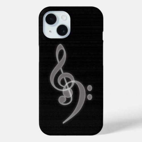 Music _ Treble and Bass Clef iPhone 15 Case