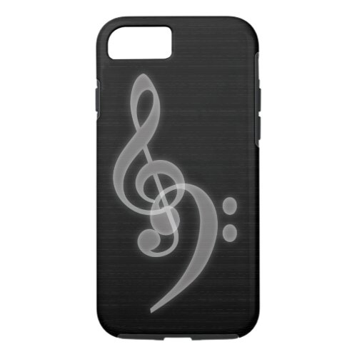 Music _ Treble and Bass Clef iPhone 7 Tough Case