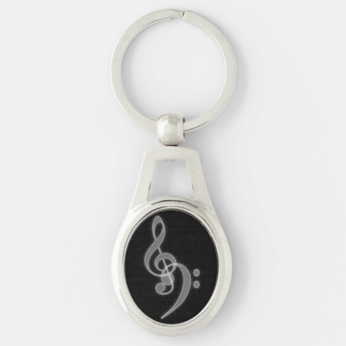 Music _ Treble and Bass Clef Key Chain
