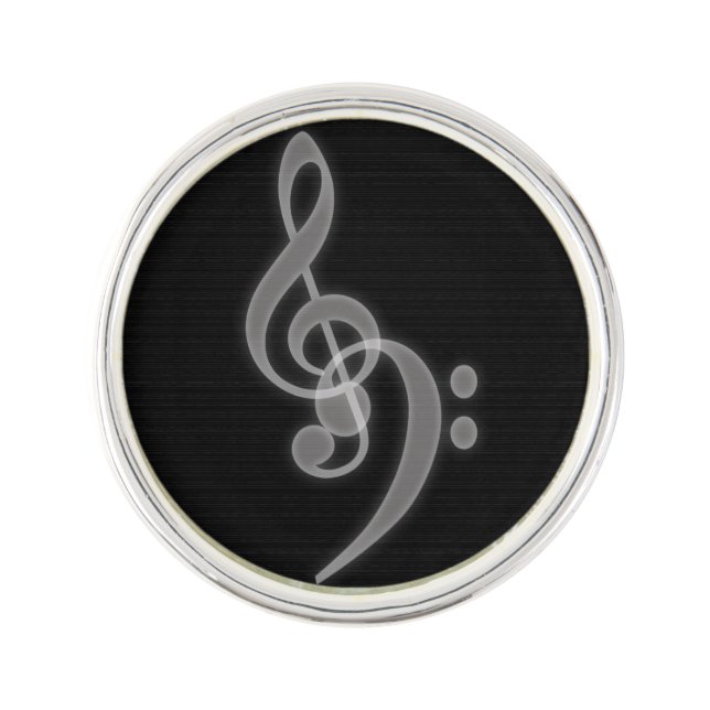 Music - Treble and Bass Clef Lapel Pin (Front)