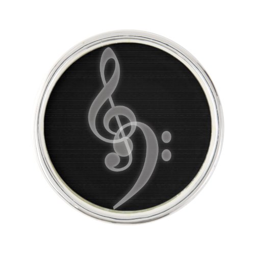 Music _ Treble and Bass Clef Lapel Pin