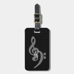 Music - Treble and Bass Clef Luggage Tag