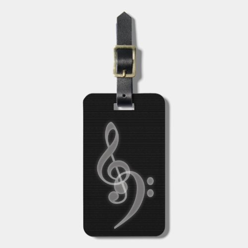 Music _ Treble and Bass Clef Luggage Tag