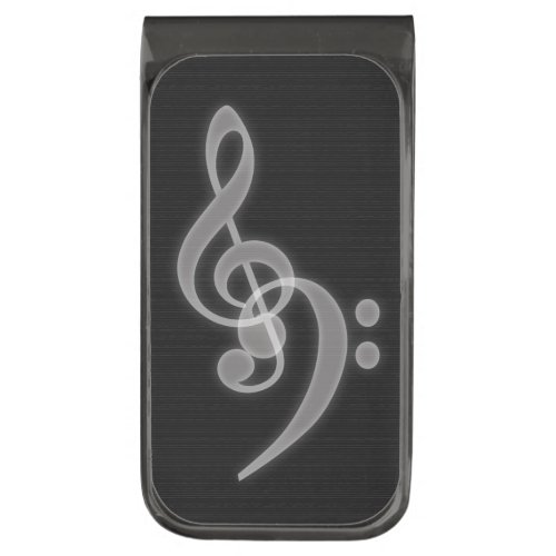 Music _ Treble and Bass Clef Money Clip